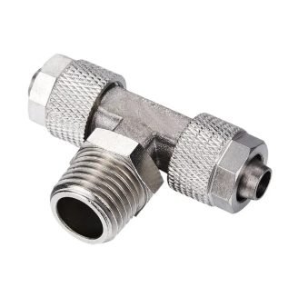 RPT Tee BSPT Thread Knurling Push on Fit Air Fitting